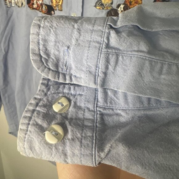 Vintage Casey Coleman Denim Shirt with Embroidered Dogs Women’s Size M/L Button - Picture 7 of 9